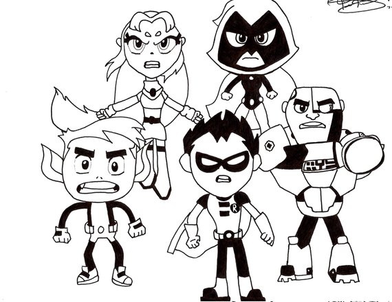 570x440 Teen Titans Sketch - Teen Titans Sketch