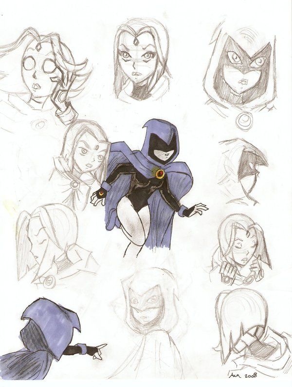 600x794 Titans Go Raven Sketches By On - Teen Titans Sketch