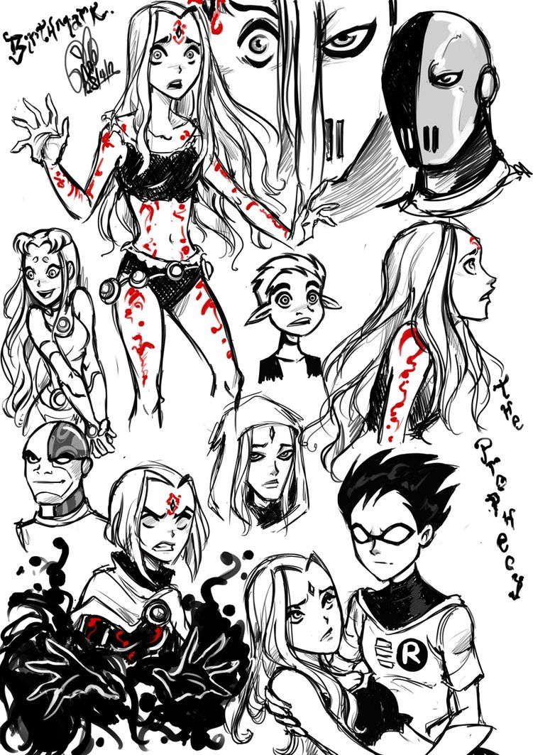 751x1063 Titans Sketch By Gretlusky Tytani - Teen Titans Sketch