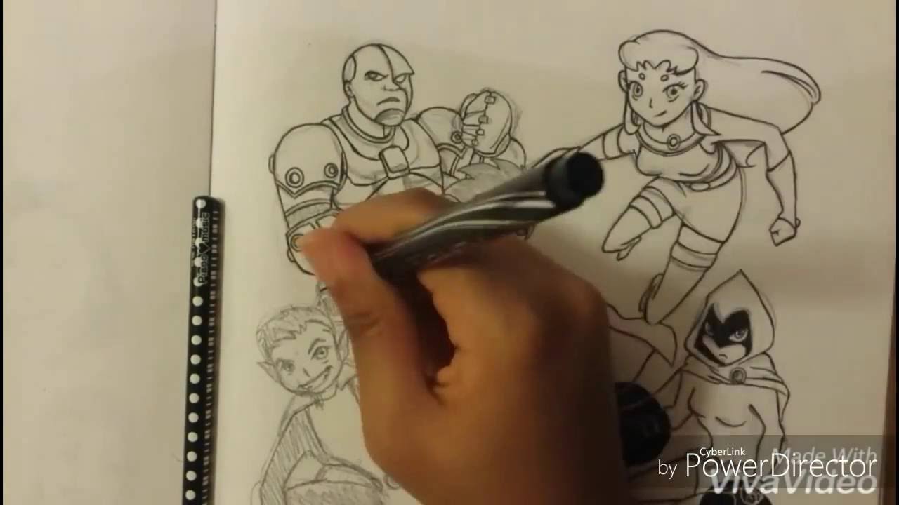 1280x720 Drawing Teen Titans Characters - Teen Titans Sketch