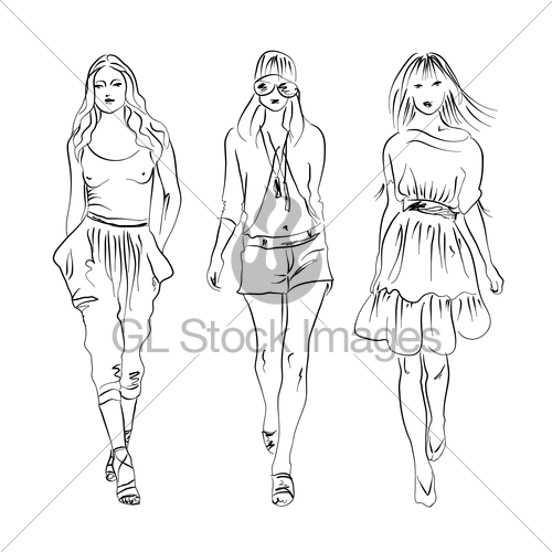 Teenage Girl Sketch at PaintingValley.com | Explore collection of ...