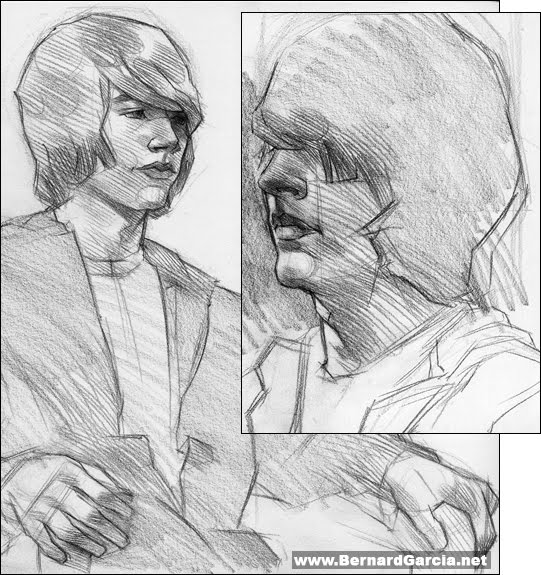 541x575 Drawing And Sketching By Artist Bernard Garcia Portrait Drawing - Teenager Sketch