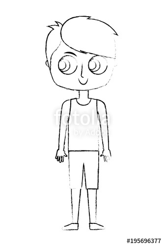 334x500 Cartoon Boy Teenager Character Cartoon Vector Illustration Sketch - Teenager Sketch