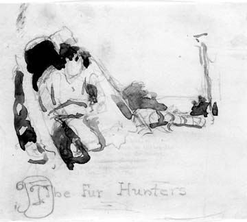 360x324 0485s) Indian Looking Out Of Teepee - Teepee Sketch