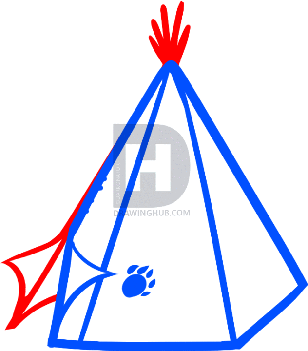 632x720 How To Draw A Teepee For Kids, Step By Step, Drawing Guide, By - Teepee Sketch