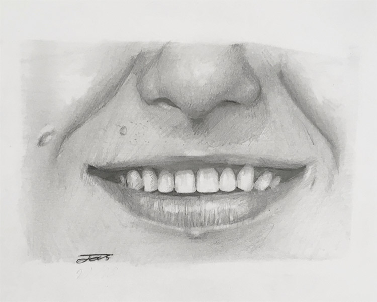750x602 Drawings Of Lips, Mouths Amp Teeth - Teeth Sketch