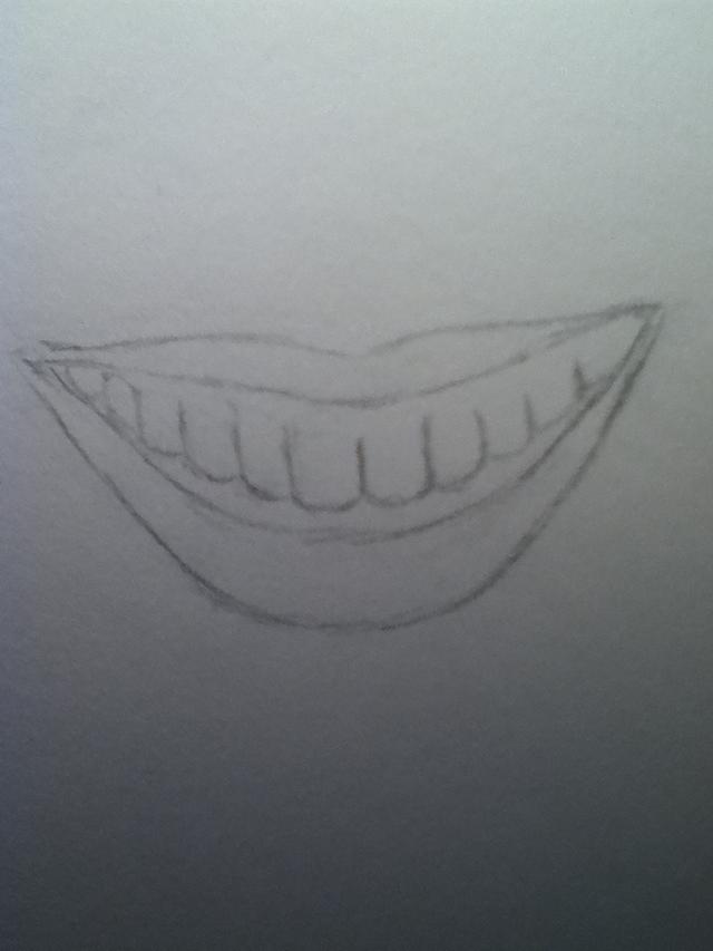 640x853 How To Draw Lips (With Teeth) - Teeth Sketch