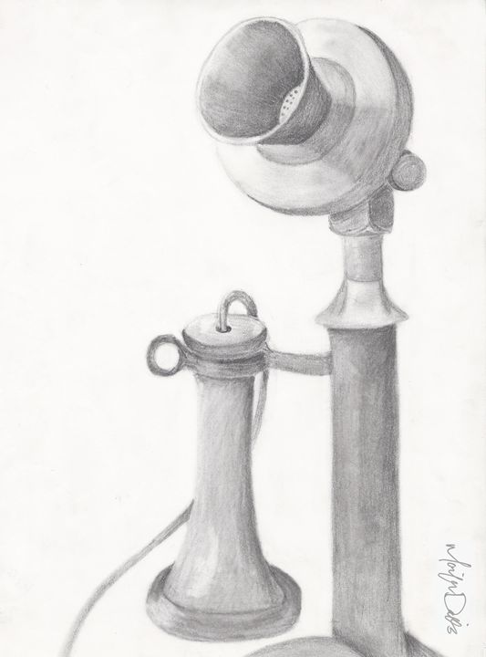 533x720 Hand Drawn Vintage Telephone Sketch - Telephone Sketch