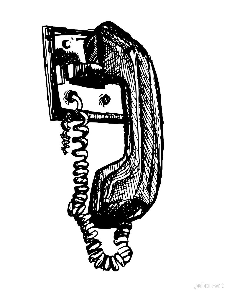 780x1000 Ink Sketch Of Telephone By Yellow Art Redbubble - Telephone Sketch