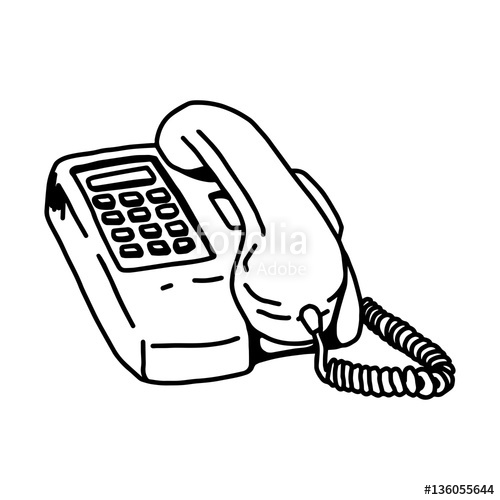 500x500 Vector Illustration Hand Drawn Sketch Of Telephone Isolated On - Telephone Sketch