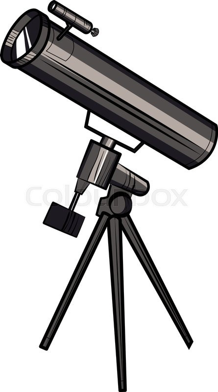445x800 Hand Drawn Color Sketch Telescope Icon. Vector Illustration, Eps - Telescope Sketch