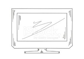 284x199 Sketch, Television Stock Vectors - Television Sketch