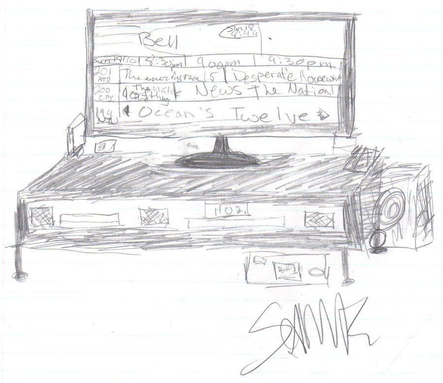 900x778 Television Sketch By Love0140 - Television Sketch