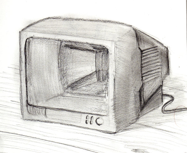 600x492 Television Sketch By Schteven - Television Sketch