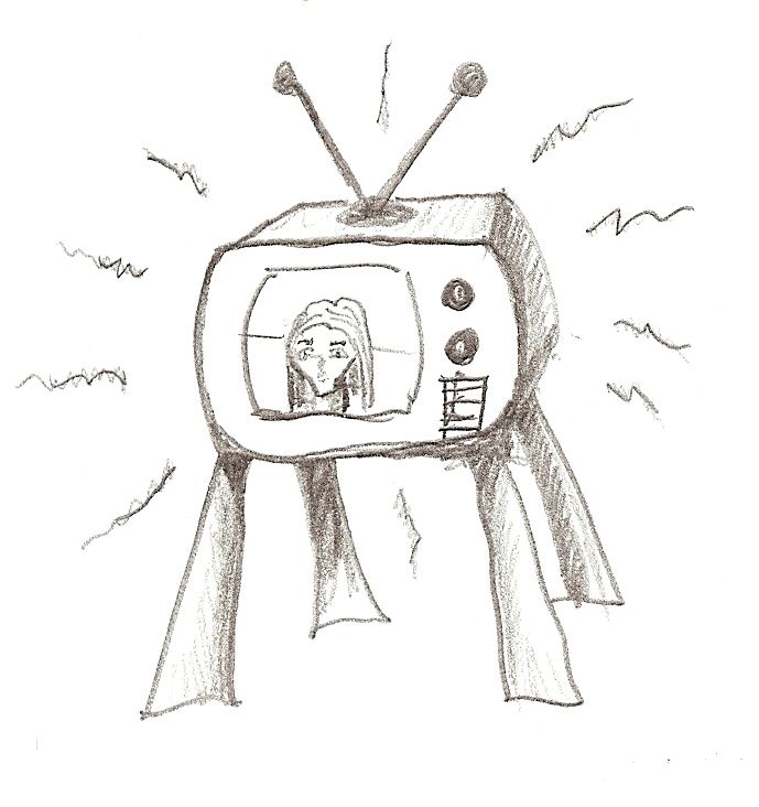 689x732 Television With Broken Volume Knob. @thatdankent Sketches - Television Sketch