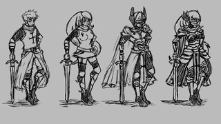 320x180 Rough Sketch Of Knights Templar Male And Female Ver. Will Clean Up - Templar Knight Sketch