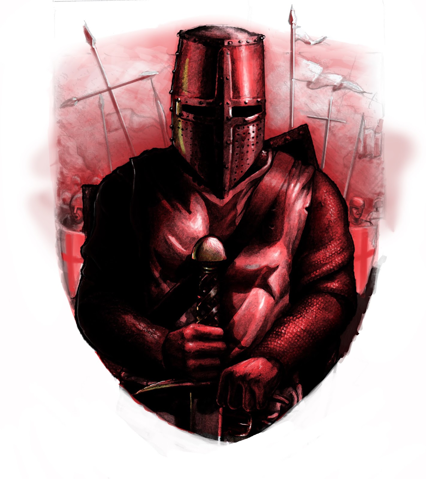 1422x1600 Lee Holland Illustration Templar Knight - Templar Knight Sketch