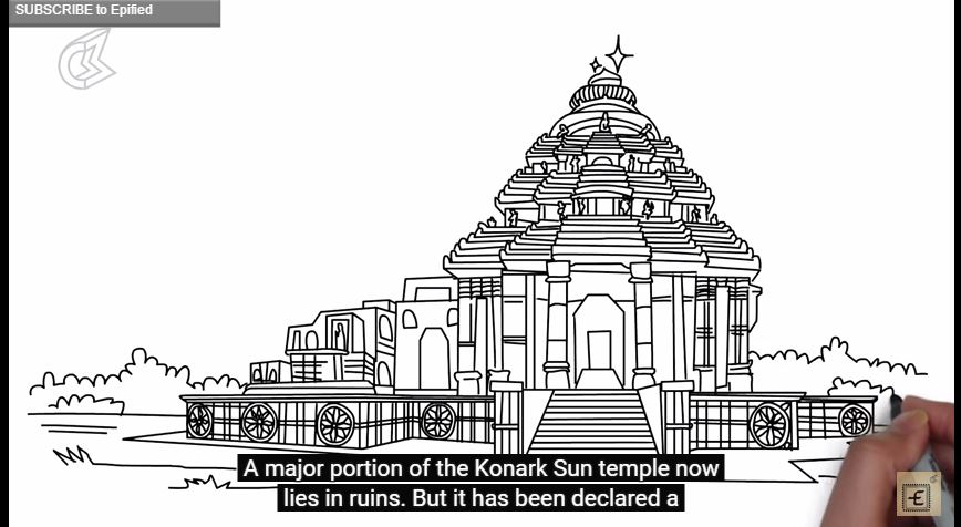 868x476 Konark Sun Temple An Awesome Sketch Video By Epified - Temple Sketch