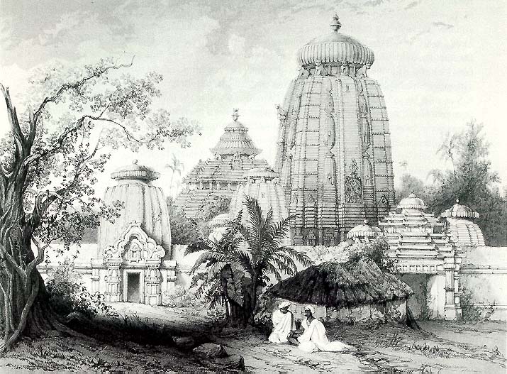 715x527 The Lingaraja Temple In Bhubaneshwar Based On A Sketch By James - Temple Sketch