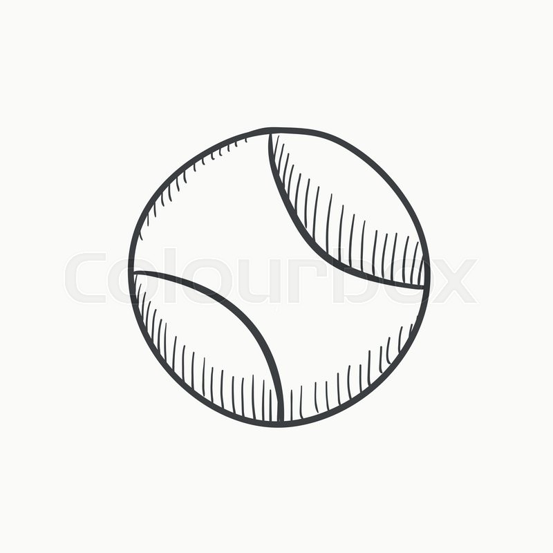 800x800 Tennis Ball Vector Sketch Icon Isolated On Background. Hand Drawn - Tennis Ball Sketch