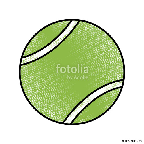 500x500 Tennis Ball Icon Image Vector Illustration Design Sketch Style - Tennis Ball Sketch
