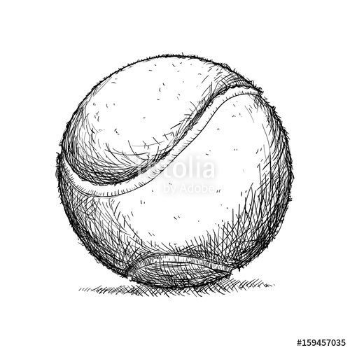 500x500 Tennis Ball Isolated Icon Vector Illustration Graphic Design - Tennis Ball Sketch