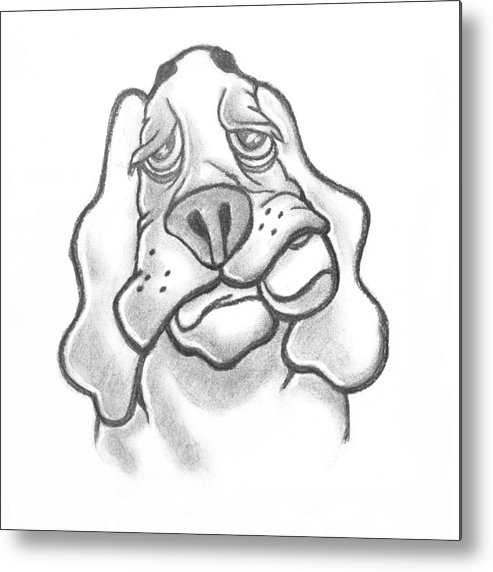 493x572 Dog With Tennis Ball Metal Print By Mark Patino - Tennis Ball Sketch