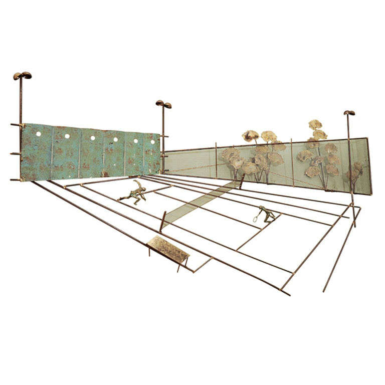 768x768 Tennis Court Wall Sculpture By Jere - Tennis Court Sketch