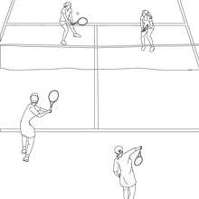 220x220 Tennis Court With 4 Players Coloring Pages - Tennis Court Sketch