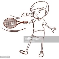 198x199 Simple Sketch Of A Female Tennis Player Stock Vectors - Tennis Player Sketch