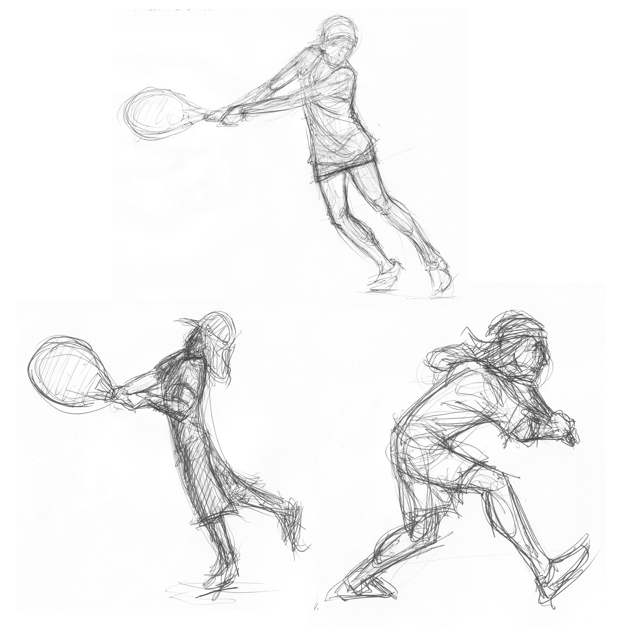 2000x2000 Tennis A Daily Sketch - Tennis Player Sketch
