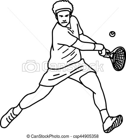 424x470 Tennis Player - Tennis Player Sketch
