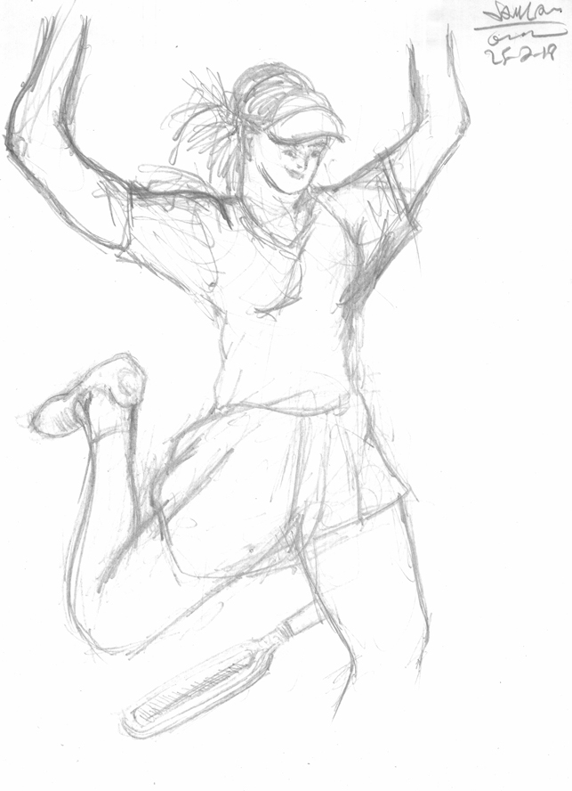 643x888 Champion Tennis Player - Tennis Player Sketch