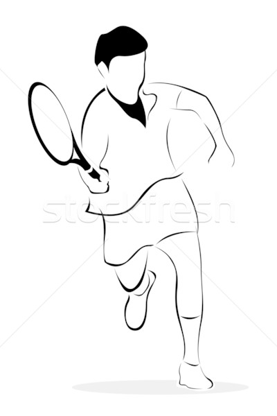 400x600 Sketch Of Tennis Player Vector Illustration Tal Revivo (Get4net - Tennis Player Sketch