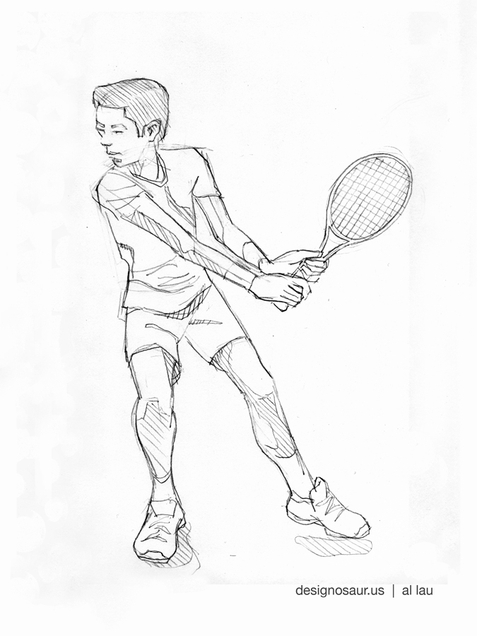 Tennis Player Sketch at PaintingValley.com | Explore collection of