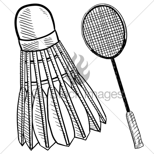 500x500 Tennis Ball And Racquet Sketch Gl Stock Images - Tennis Racket Sketch