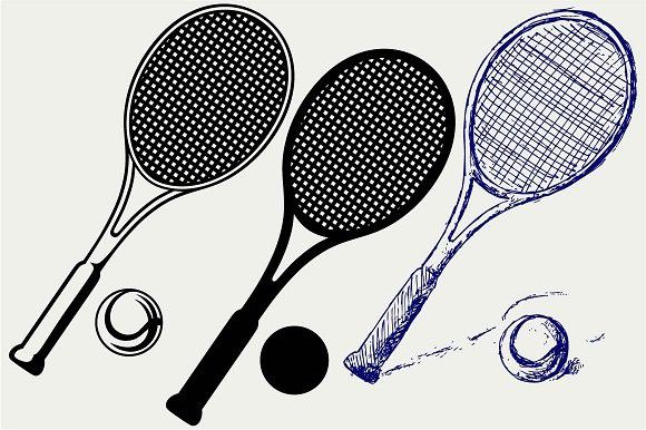 580x386 Tennis Racket And Ball Svg Dxf - Tennis Racket Sketch