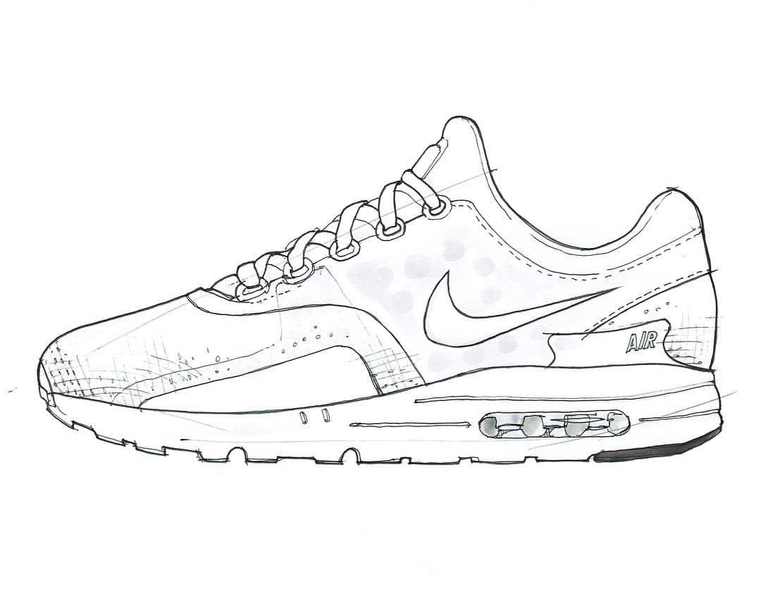1080x870 Product Sketch For Nike Airmax Daynike Zero In 9 On Behance - Tennis Shoe Sketch