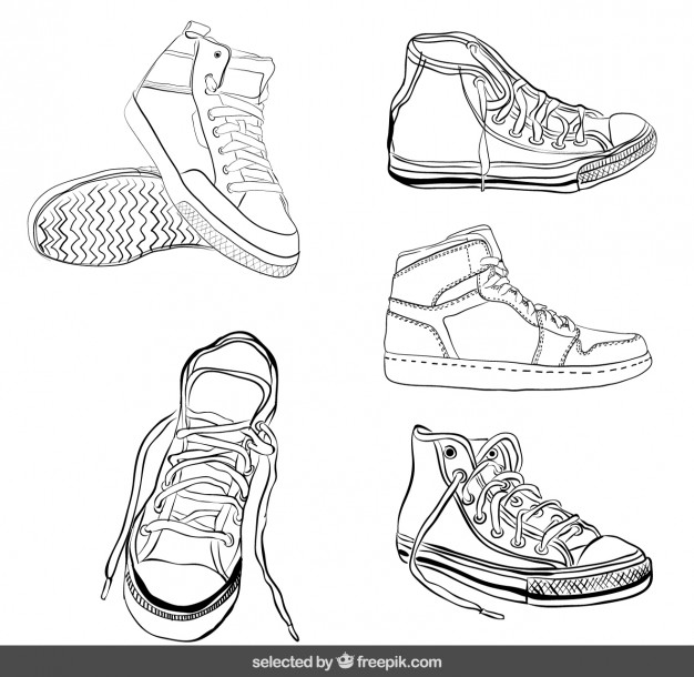 626x610 Shoe Vectors, Photos And Psd Files Free Download - Tennis Shoe Sketch