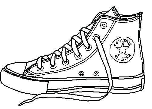 502x362 Shoes Coloring Pages - Tennis Shoe Sketch