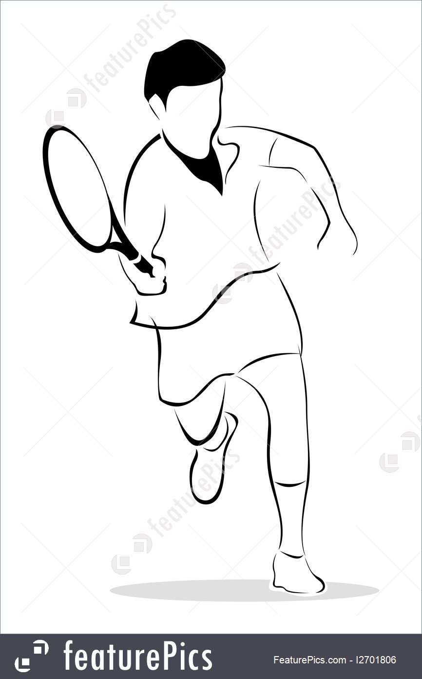 866x1392 Sports And Recreation Sketch Of Tennis Player - Tennis Sketch