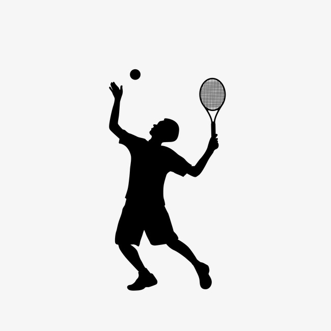 650x650 Tennis Silhouette Figures,vector, Silhouette Vector, Sports - Tennis Sketch