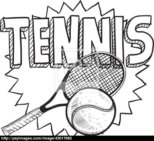 512x471 Tennis Sketch Vector - Tennis Sketch