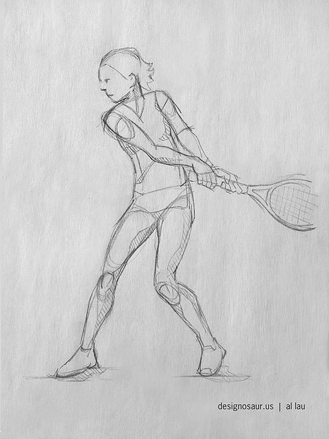 480x640 Sketch Tennis Backhand Blog.designosaur.us - Tennis Sketch
