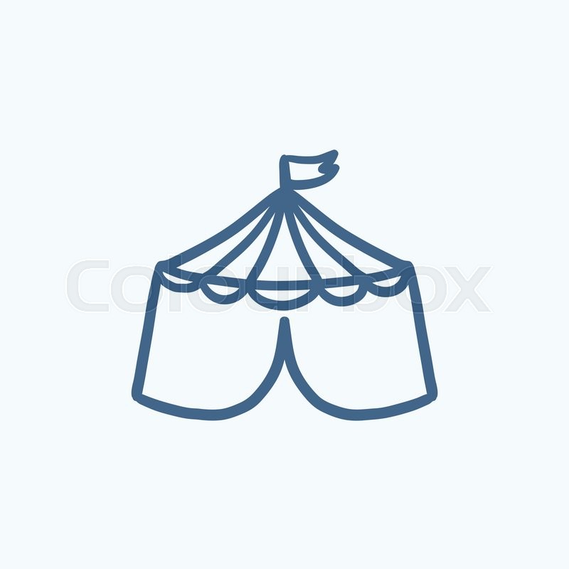 800x800 Circus Tent Vector Sketch Icon Isolated On Background. Hand Drawn - Tent Sketch