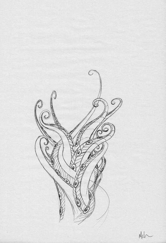 570x836 Tentacle Sketch Etsy - Tentacle Sketch