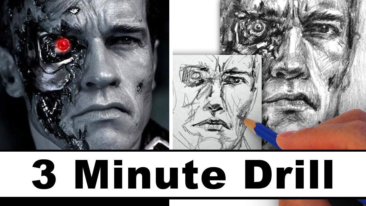 1280x720 How To Draw The Terminator In 3 Minutes - Terminator Sketch