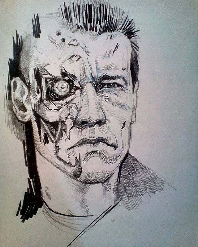 640x800 Terminator Sketch - Terminator Sketch