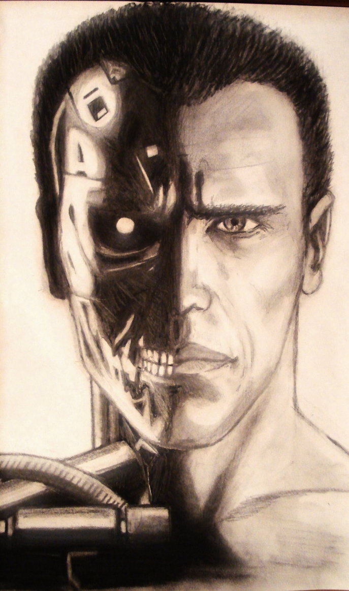 687x1163 The Terminator Sketch By Darlinginc - Terminator Sketch