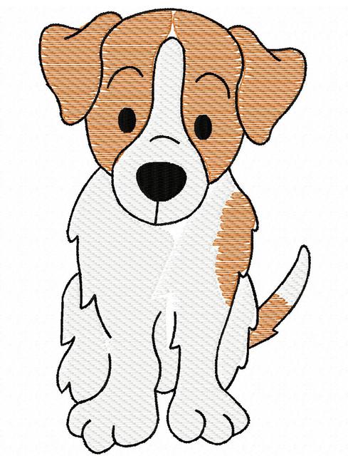 489x640 Terrier Sketch Embroidery Design - Terrier Sketch